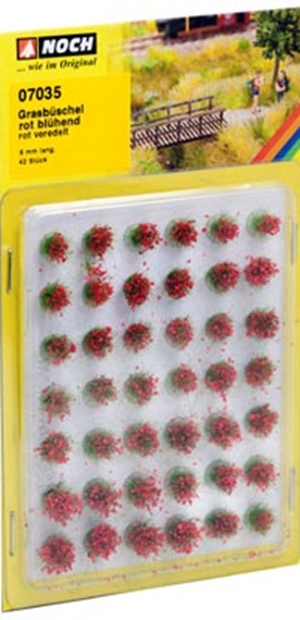 Touffes d'herbe - Fleurs rouges