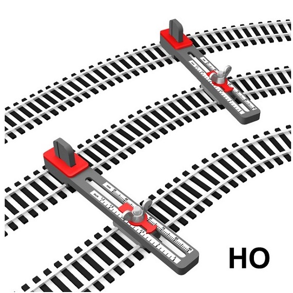 Gabarits réglables pour pose de voies HO parallèles - Cliquez sur l'image pour la fermer