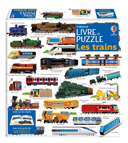 Livre et puzzle Les trains